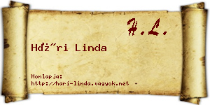 Hári Linda névjegykártya