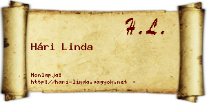 Hári Linda névjegykártya